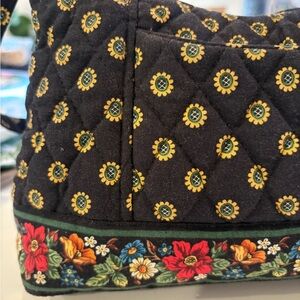 Vera Bradley Black Quilted Floral Shoulder Bag